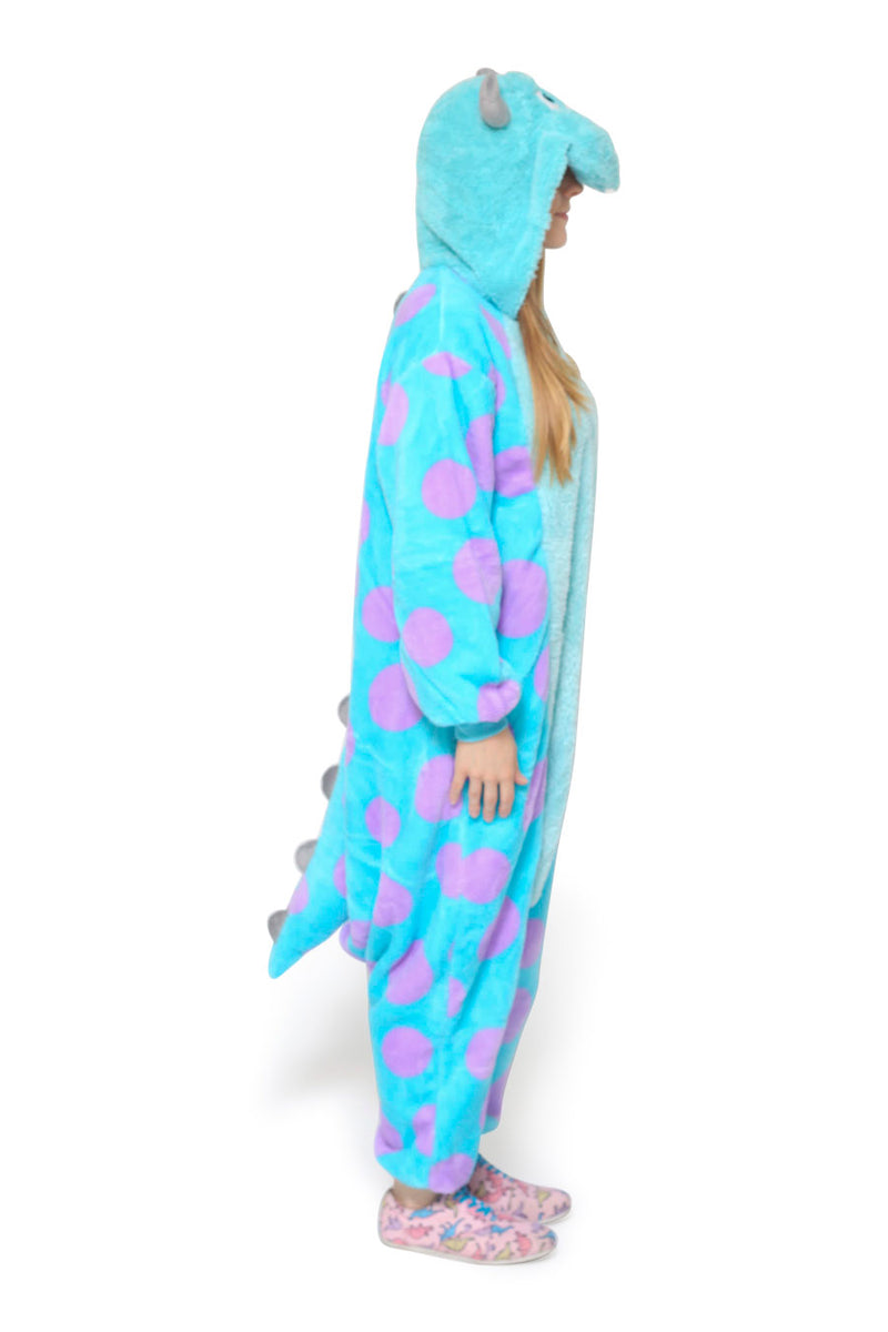 Sulley Character Kigurumi Adult Onesie Costume Pajamas Side