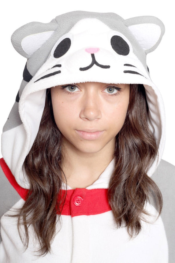 Tabby Cat Animal Kigurumi Adult Onesie Costume Pajamas Hood