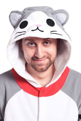 Tabby Cat X-Tall Animal Kigurumi Adult Onesie Costume Pajamas Hood