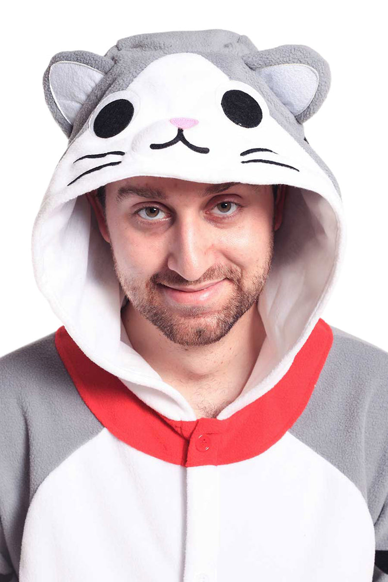 Tabby Cat X-Tall Animal Kigurumi Adult Onesie Costume Pajamas Hood