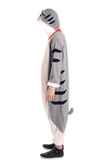 Tabby Cat X-Tall Animal Kigurumi Adult Onesie Costume Pajamas Side